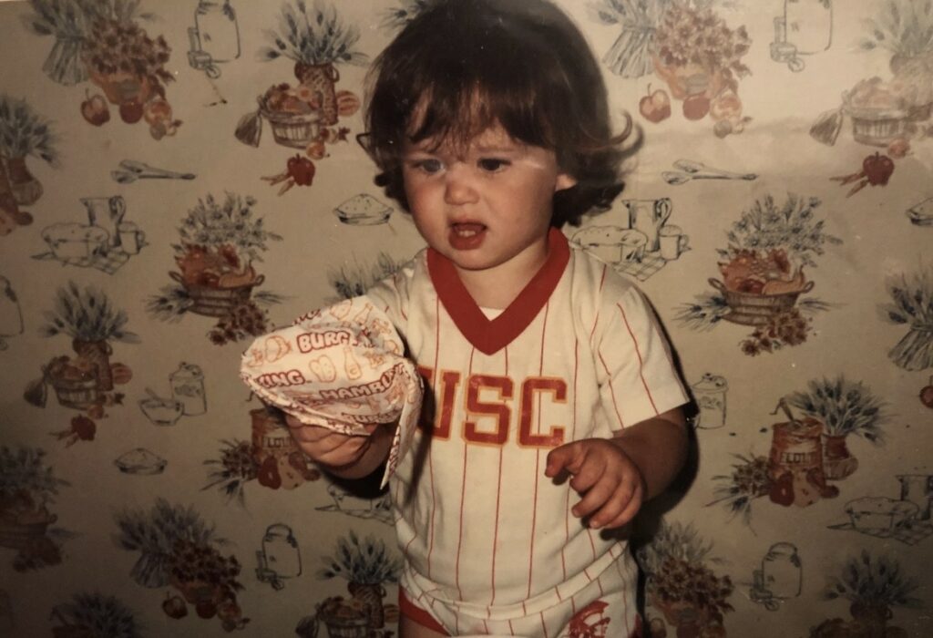 Stephanie David as a baby - born to be a USC Trojan